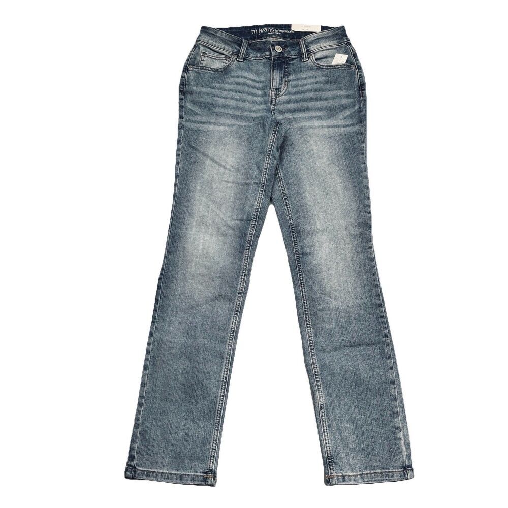 Maurices M Jeans Classic Straight 0 Short (27x29) Blue Stretch Mid Rise Womens